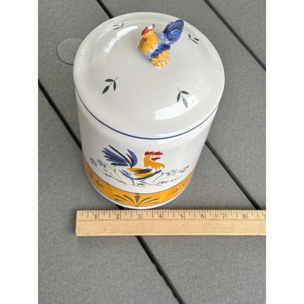 Avon The Provençal Chicken Rooster Canister w/lids 10 Inch Vintage Cottagecore